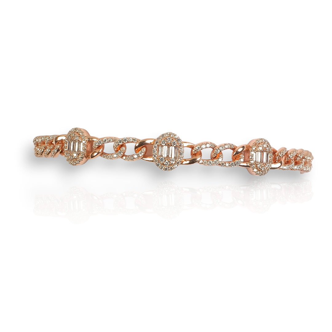 Rose gold plated chain type bracelet
