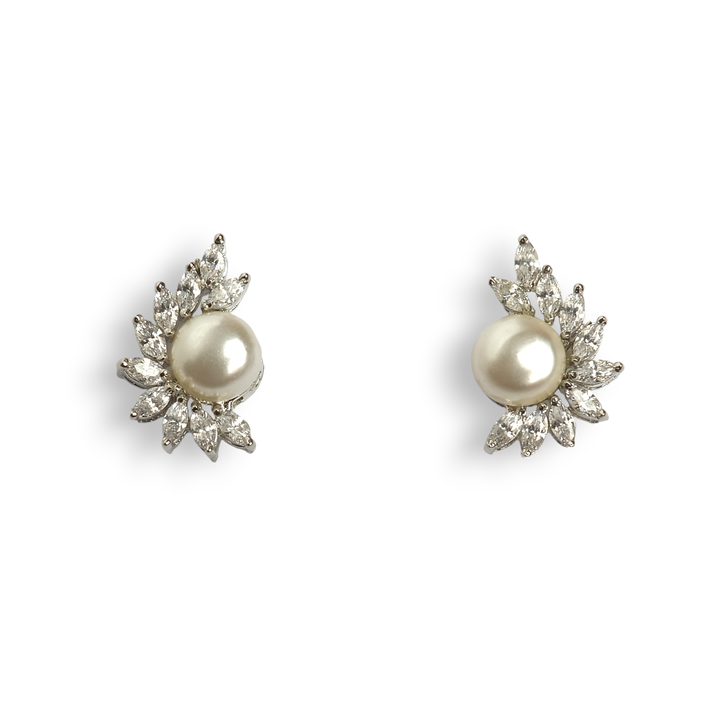 Silver Leaf With White Pearl