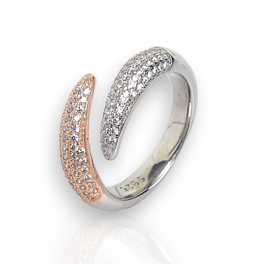 Rose Gold Silver Diamond Ring