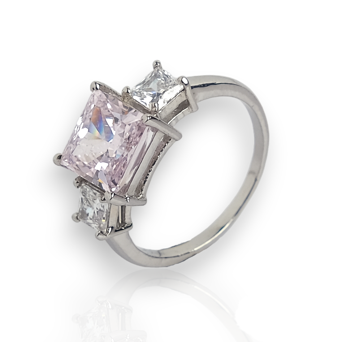 Baby Pink Cushion Engagement Ring