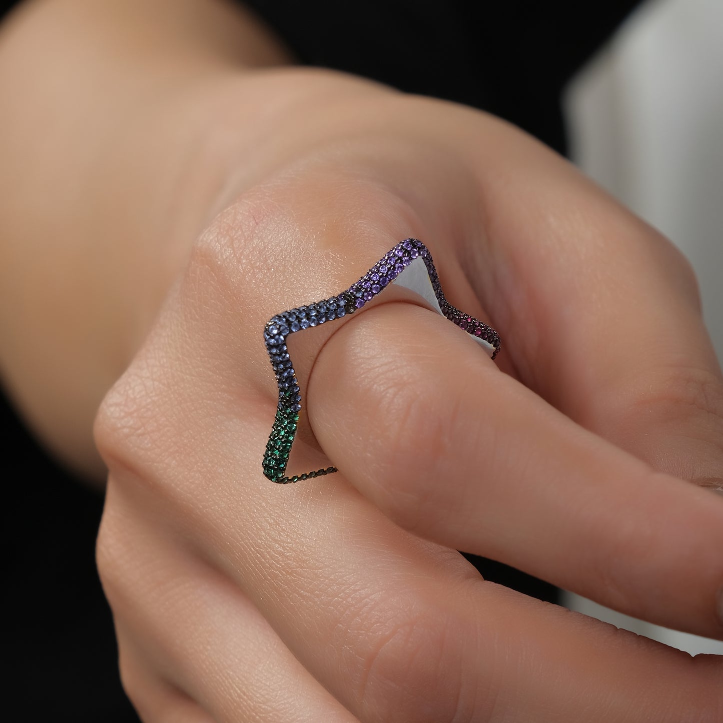 Multicolor Star Diamond Ring