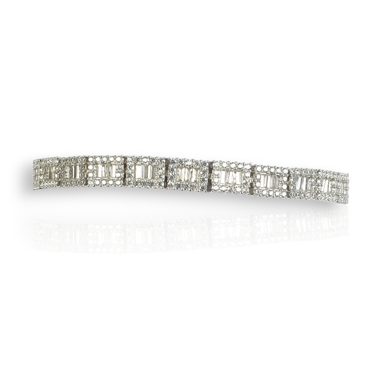 Sleek square diamond bracelet