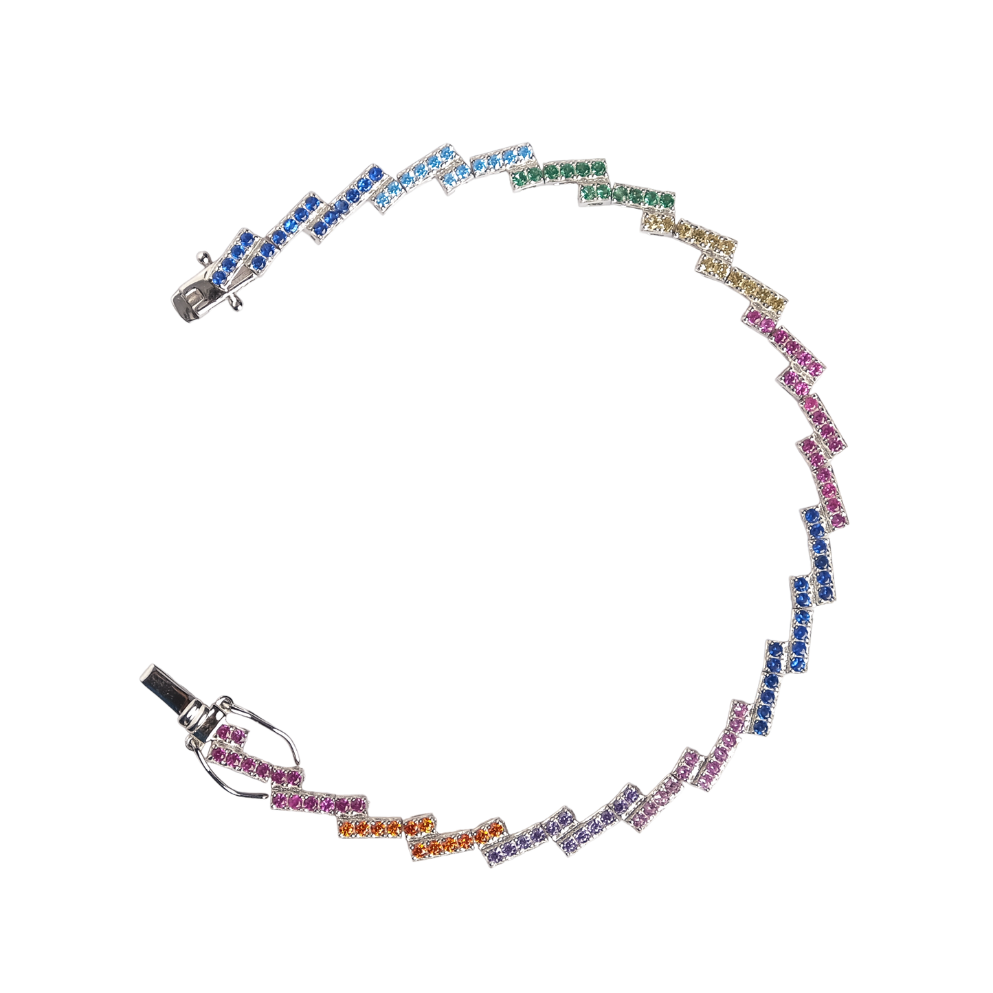 Rainbow Sapphire Line Bracelet
