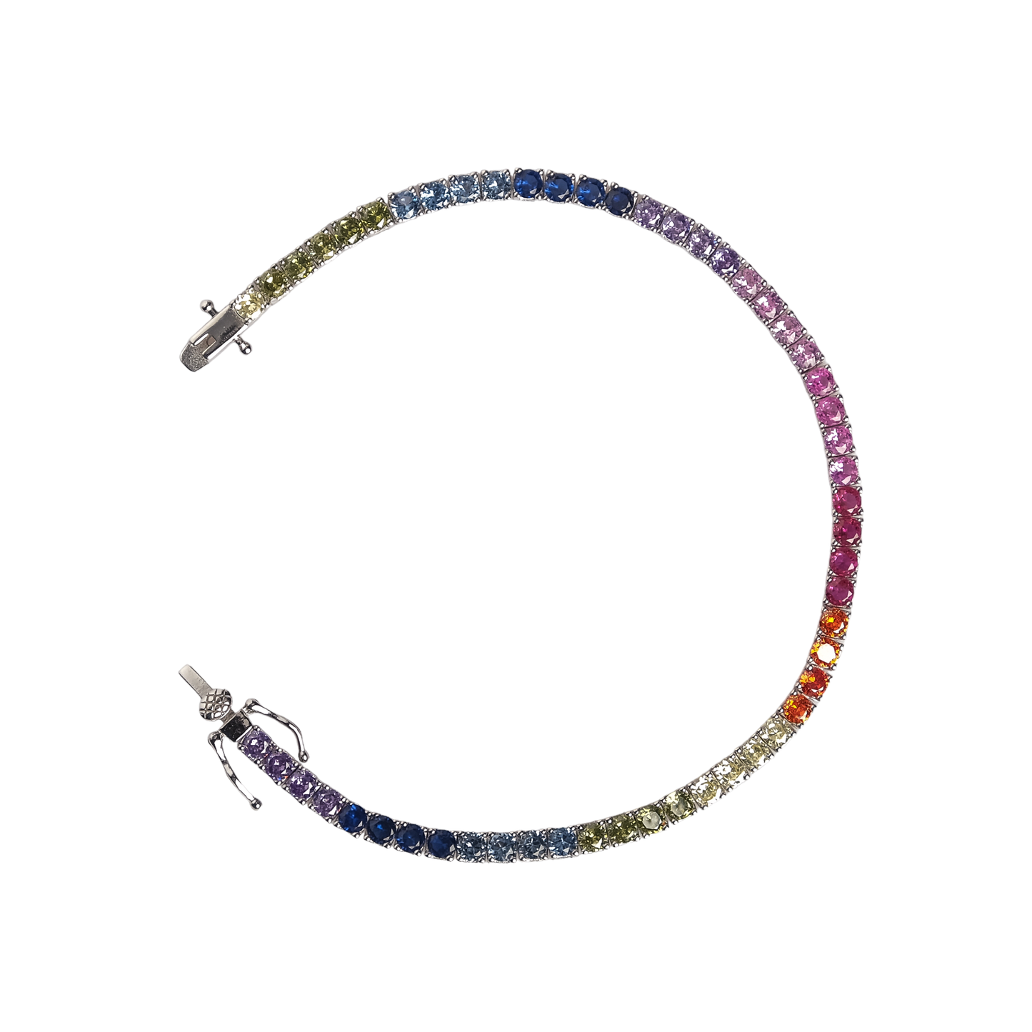 Silver Rainbow Tennis Bracelet