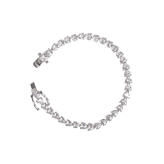 Jewelgenics Stainless Zircon silver Tennis Bracelet