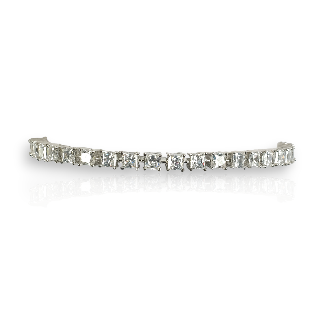 Genuine white sapphire 925 sterling silver bracelet
