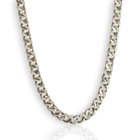 Luxoptions 925 Sterling Silver Rhodium Plated Miami Cuban Link Chain