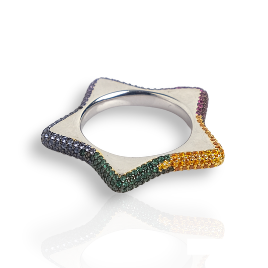 Multicolor Star Diamond Ring