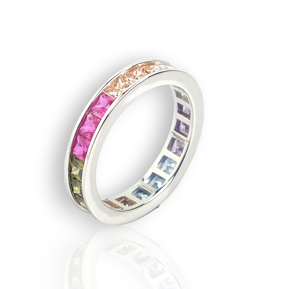 Rainbow Sterling Silver Ring