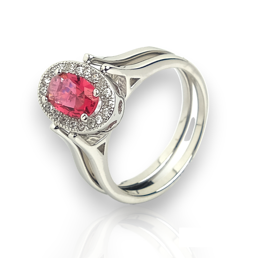 Oval Ruby Silver Ring