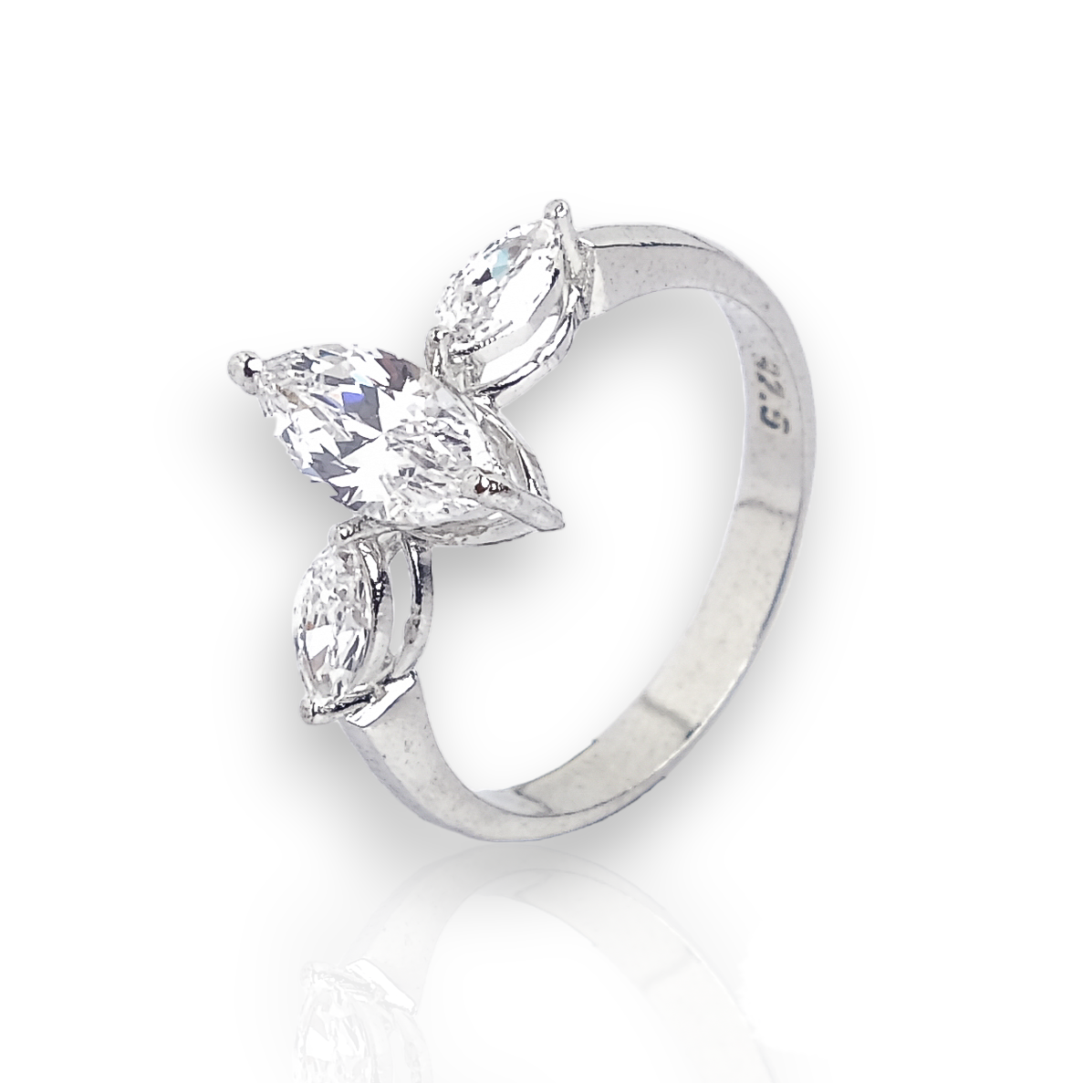 The Anna Pear 3-Stone Ring