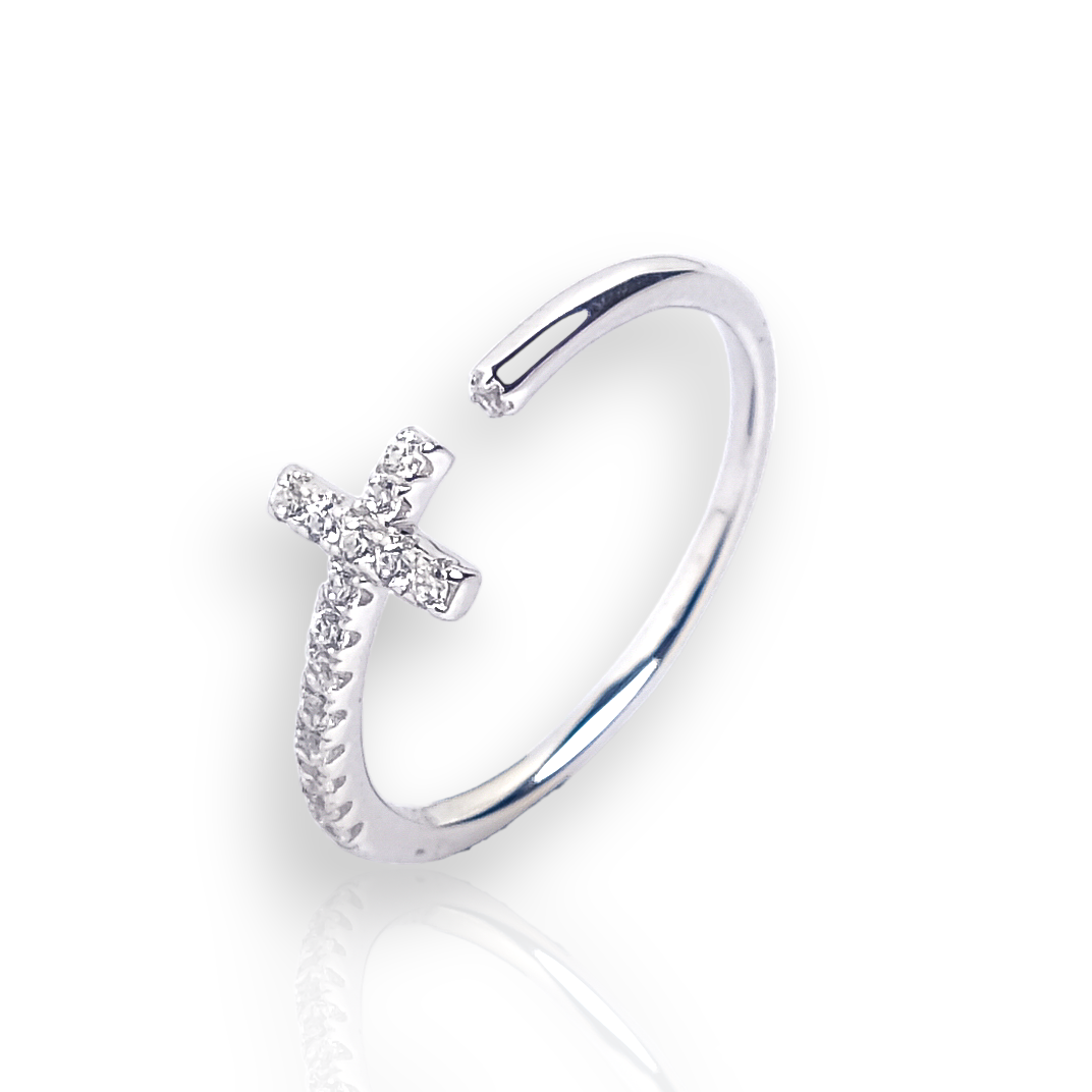 Infinite Love Adustable Ring In Silver