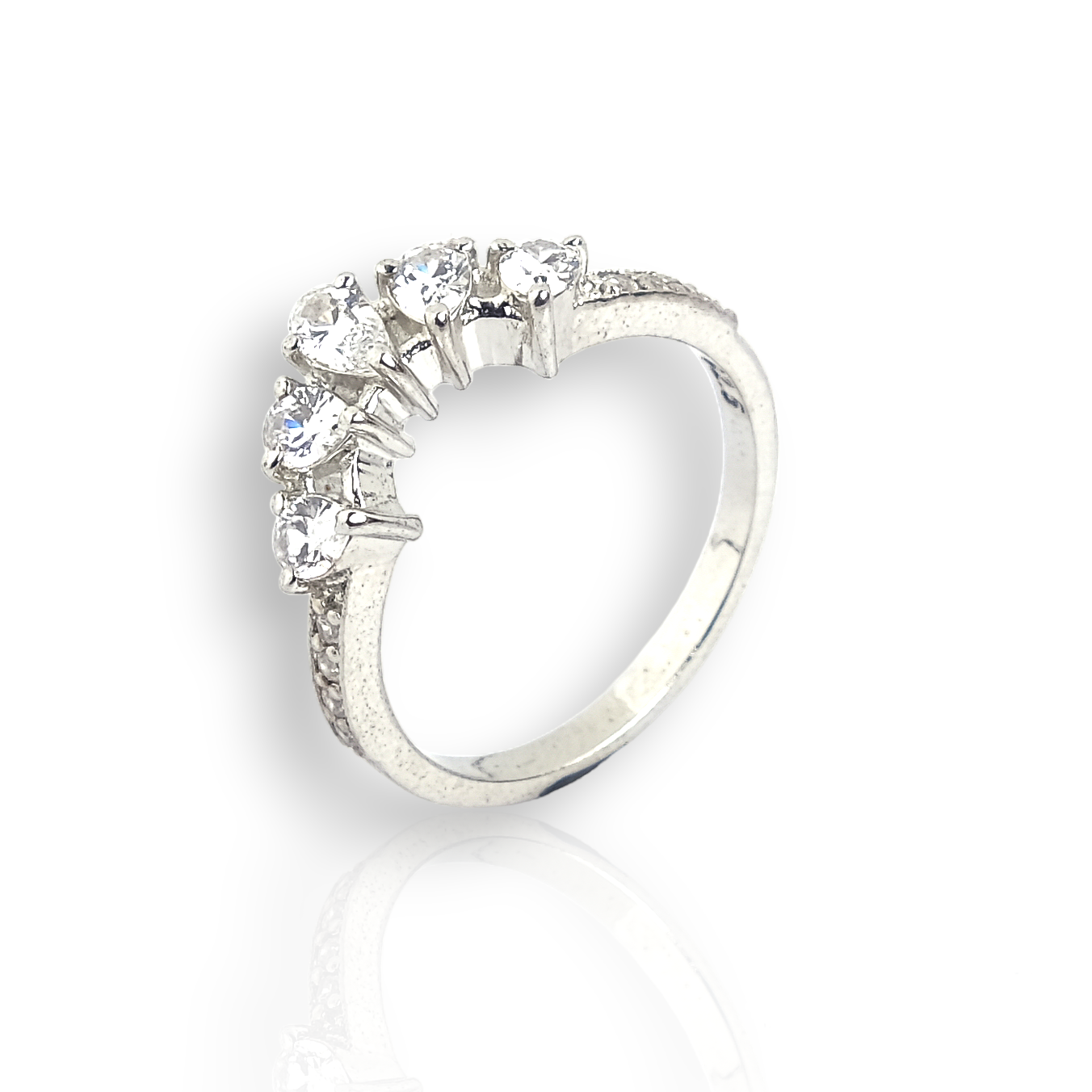 Five Stone Silver Woman Ring