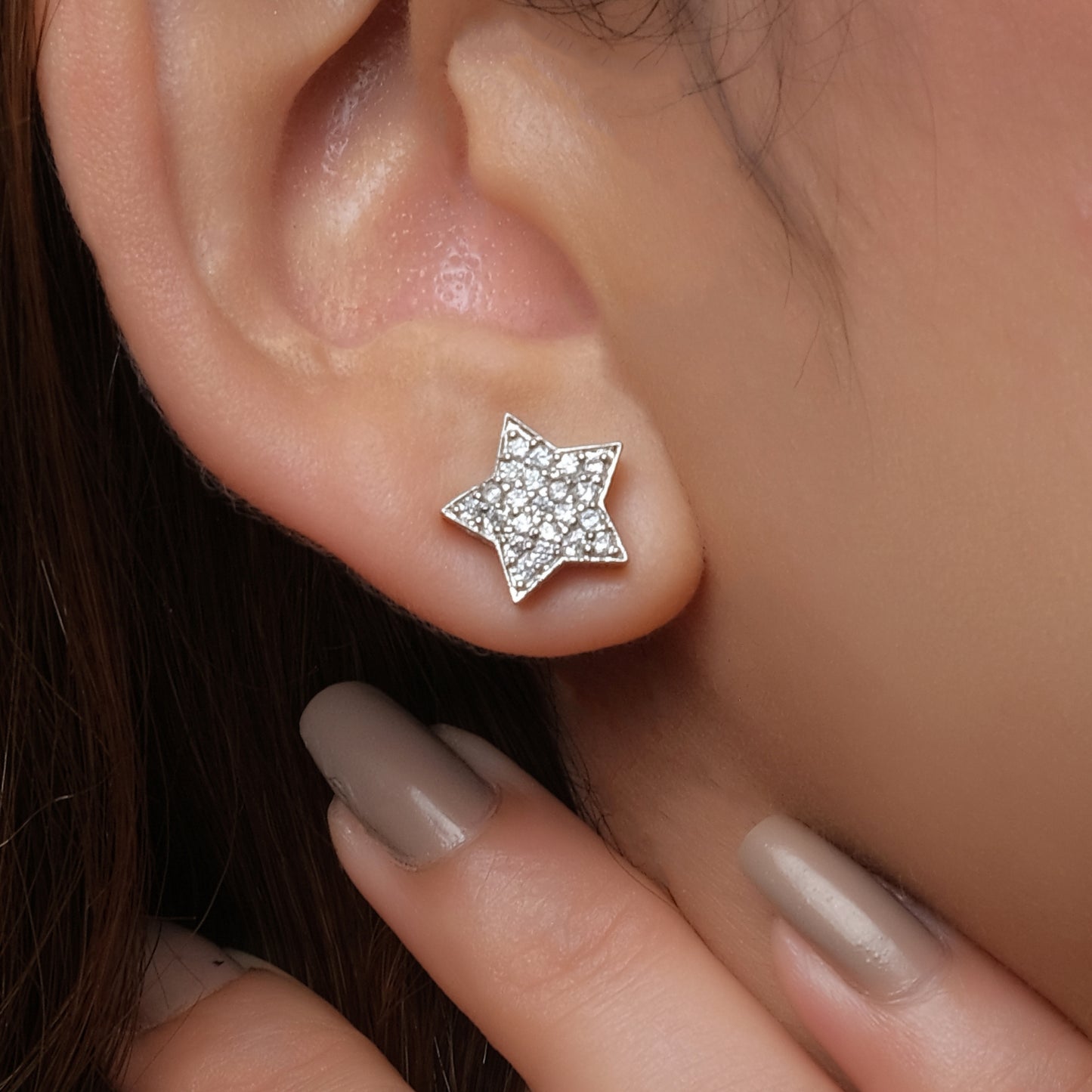 Star Shap Silver Earring