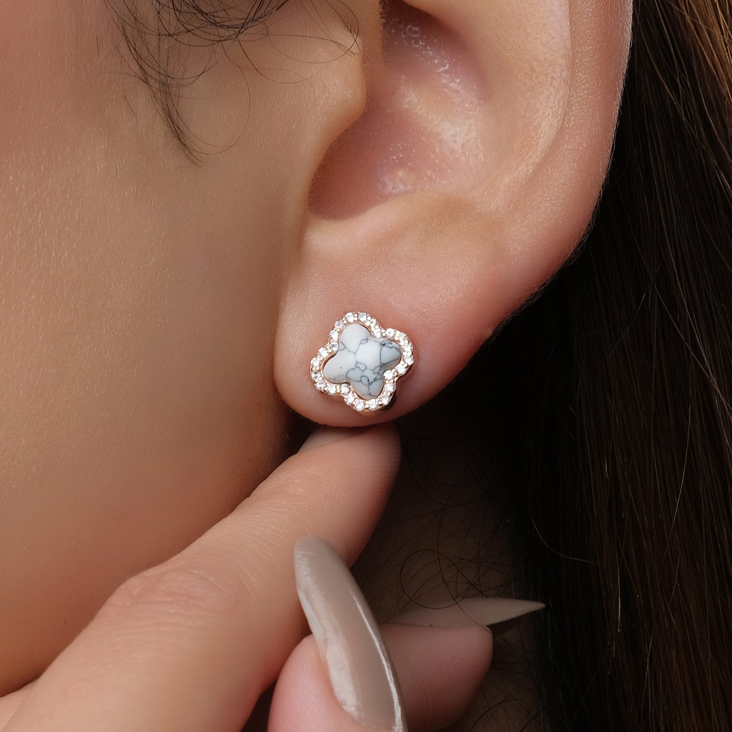 Crystal Magnolia Stud Earrings
