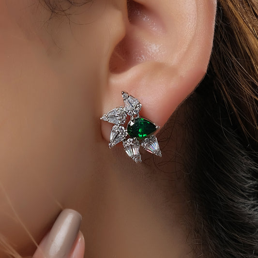 Green Stud Earrings for Women