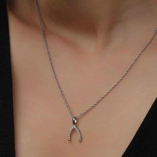 Wish Bone Diamond Necklace