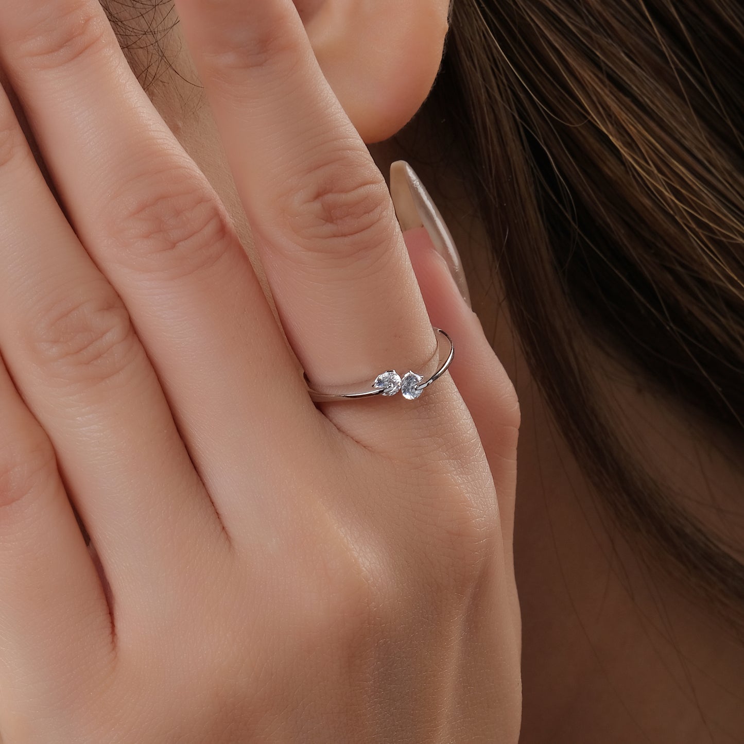 Silver Studded Diamond Ring