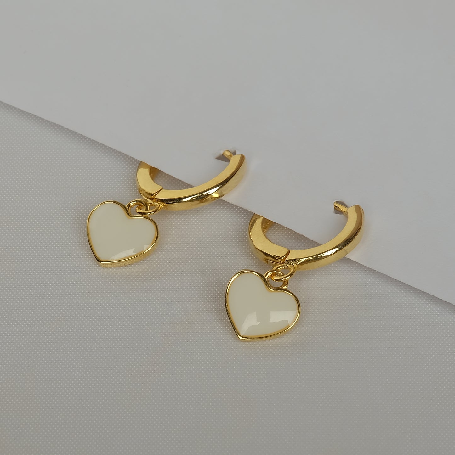 Rose Gold Little Hearts Pearl Earrings