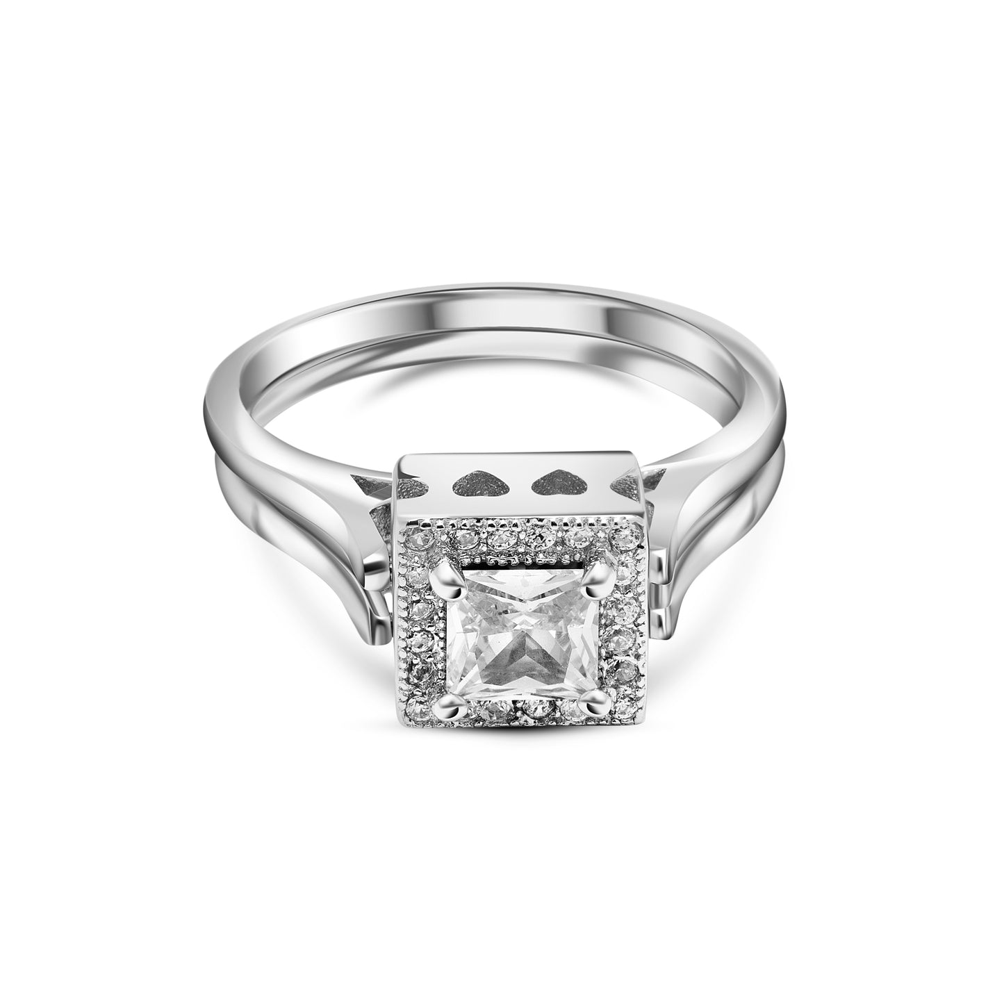 Silver Princess Central Stone Ring