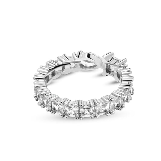 Silver Stone Studded Circle Ring