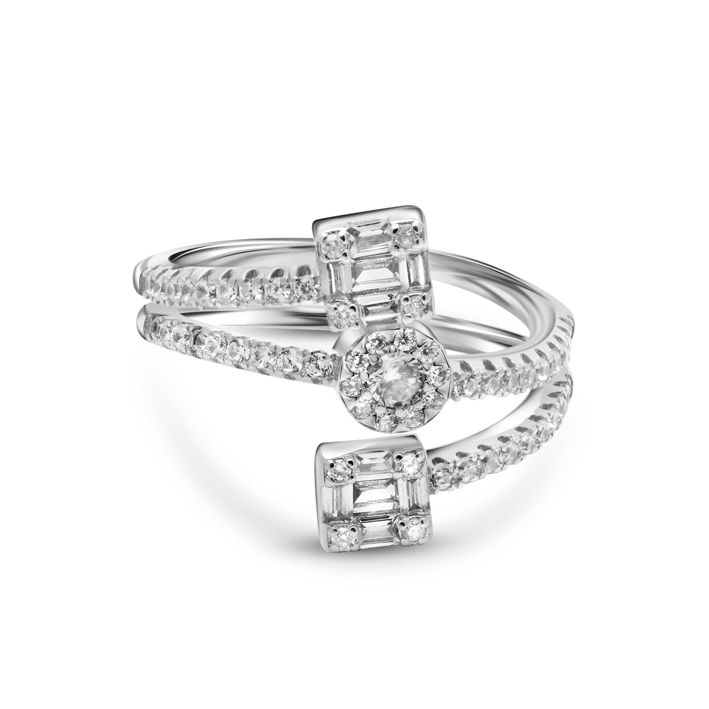 Silver Attractive Triple Ring