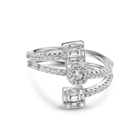 Silver Attractive Triple Ring