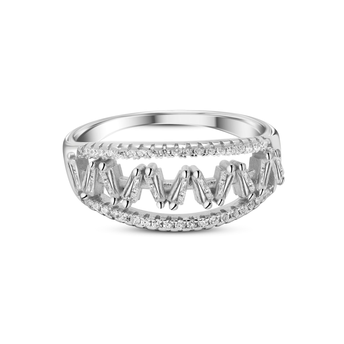 Silver Fashionable Zig Zag Ring