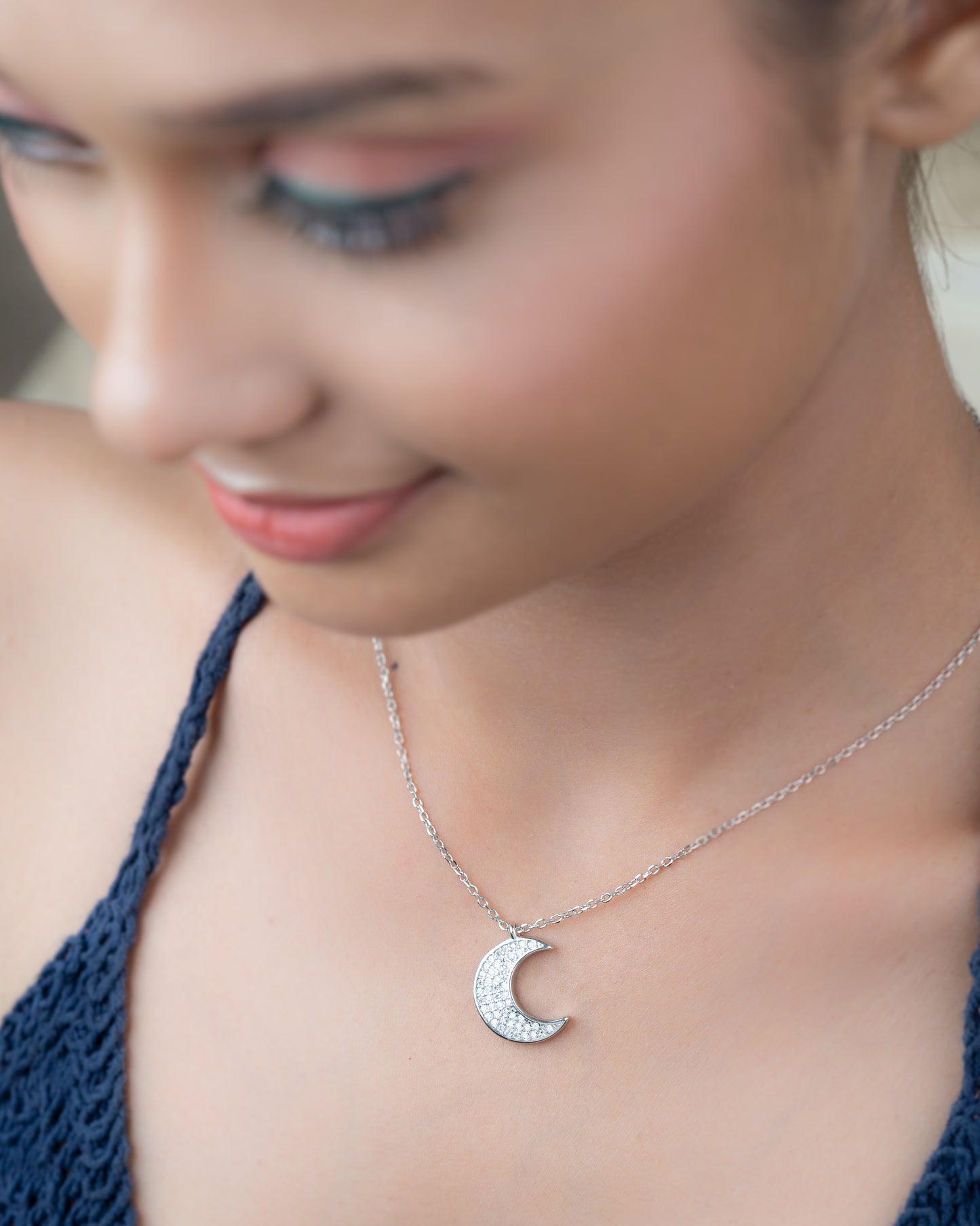 Silver Moon Shaped Charms