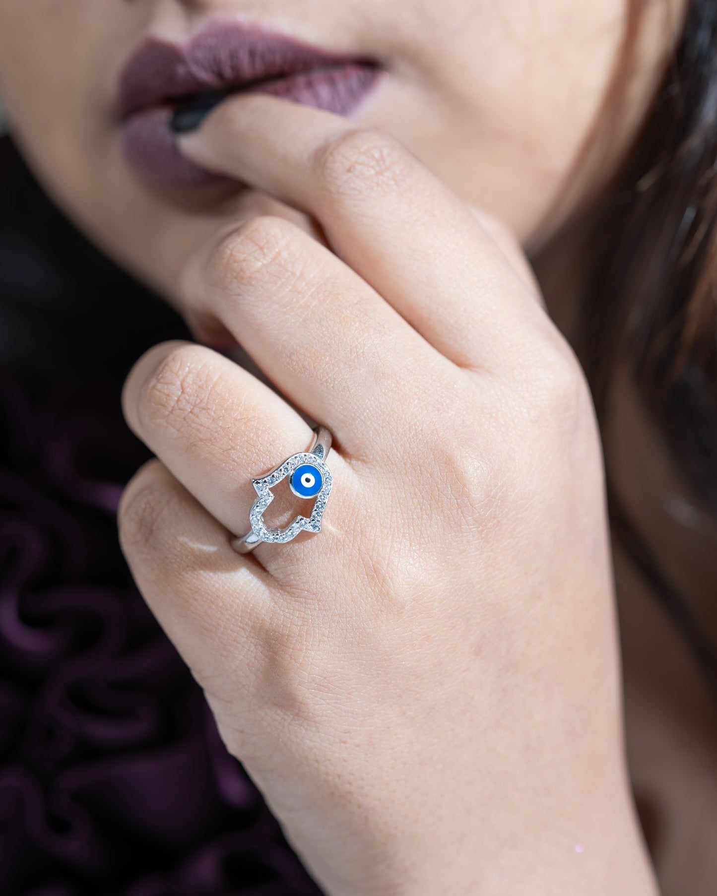 Silver Authentic Blue Evil Eye Ring