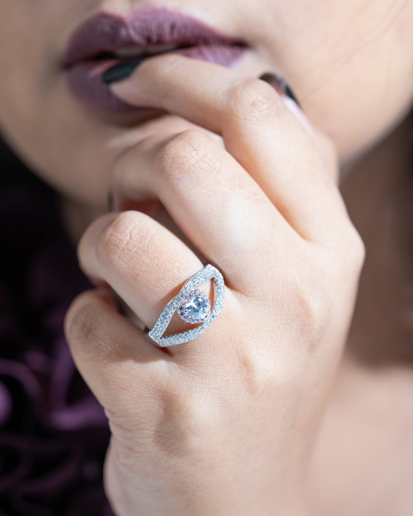 Silver Charming Trillion Adjustable Ring
